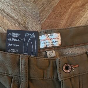 Weatherproof Vintage Khaki Fleece Lined Trousers